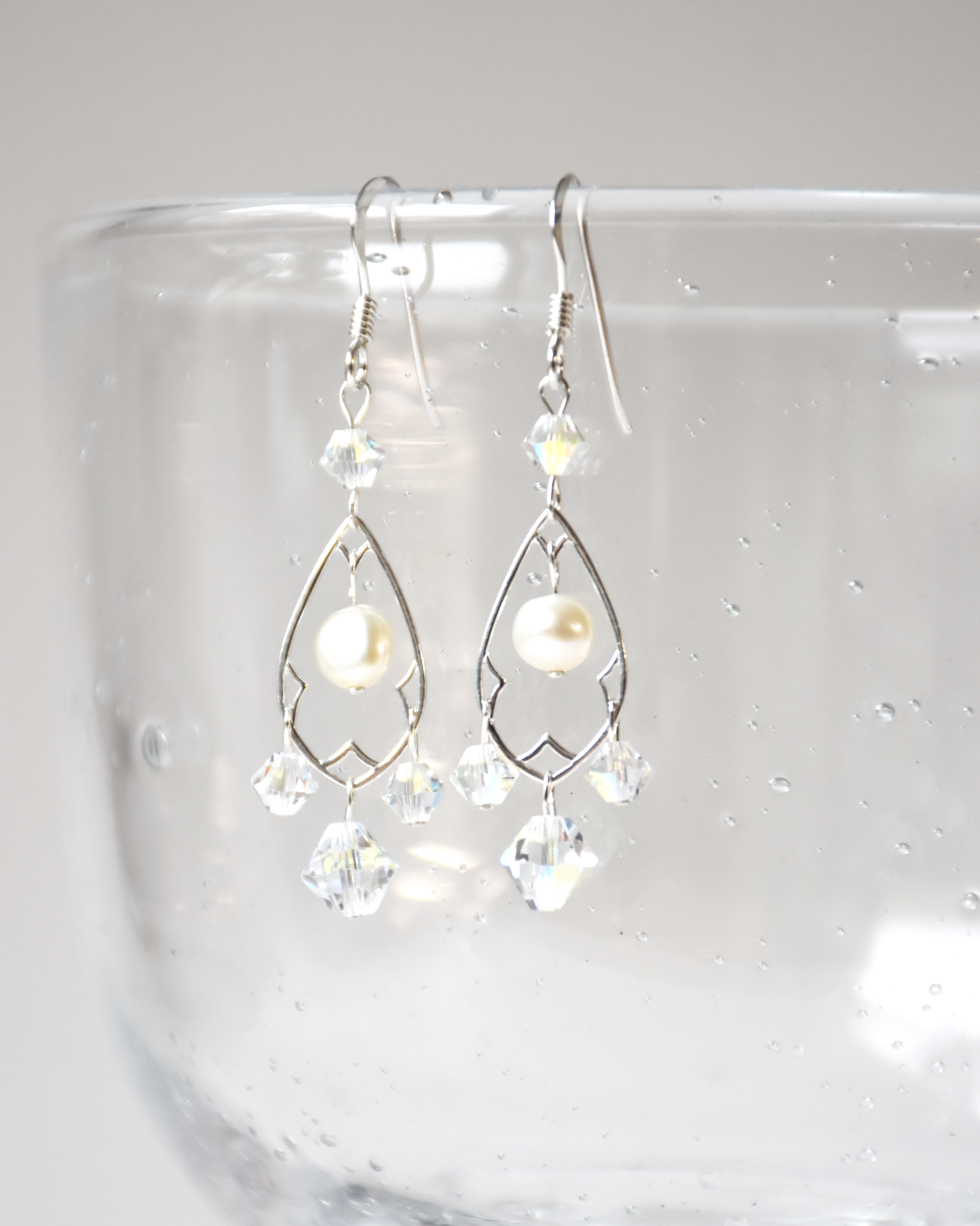 Iridescent Pearl Chandelier Earrings