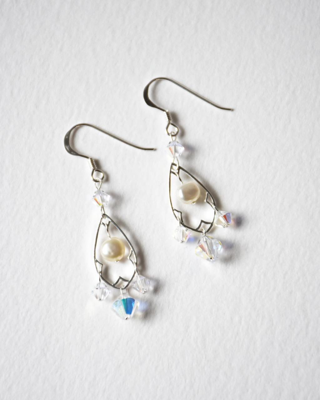 Iridescent Pearl Chandelier Earrings