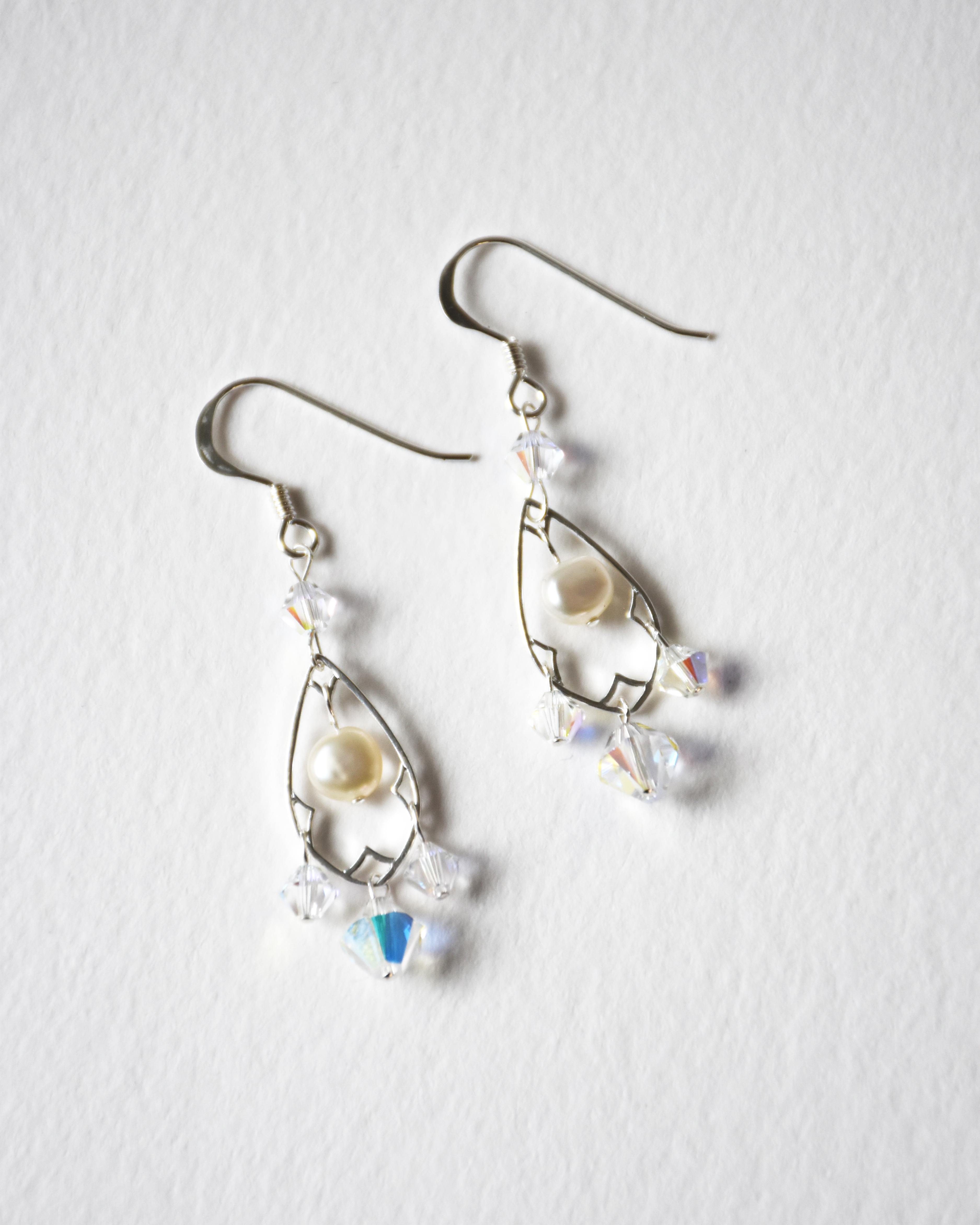Iridescent Pearl Chandelier Earrings