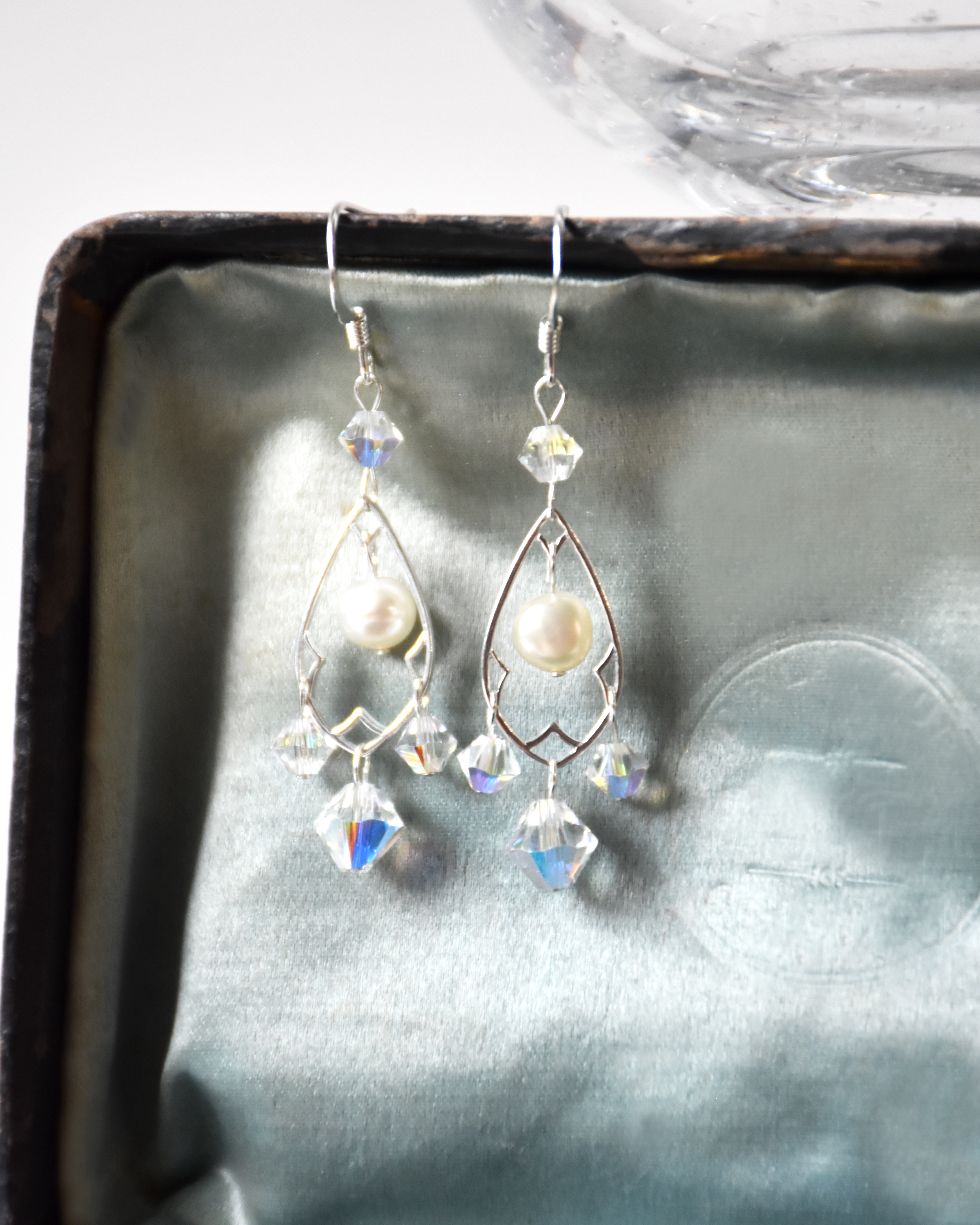 Iridescent Pearl Chandelier Earrings