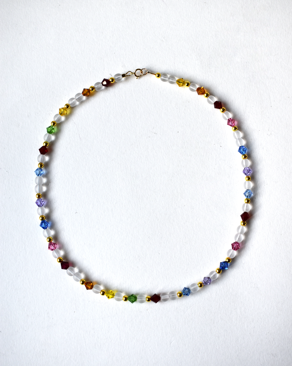 'Frosted Rainbow' Short Beaded Necklace