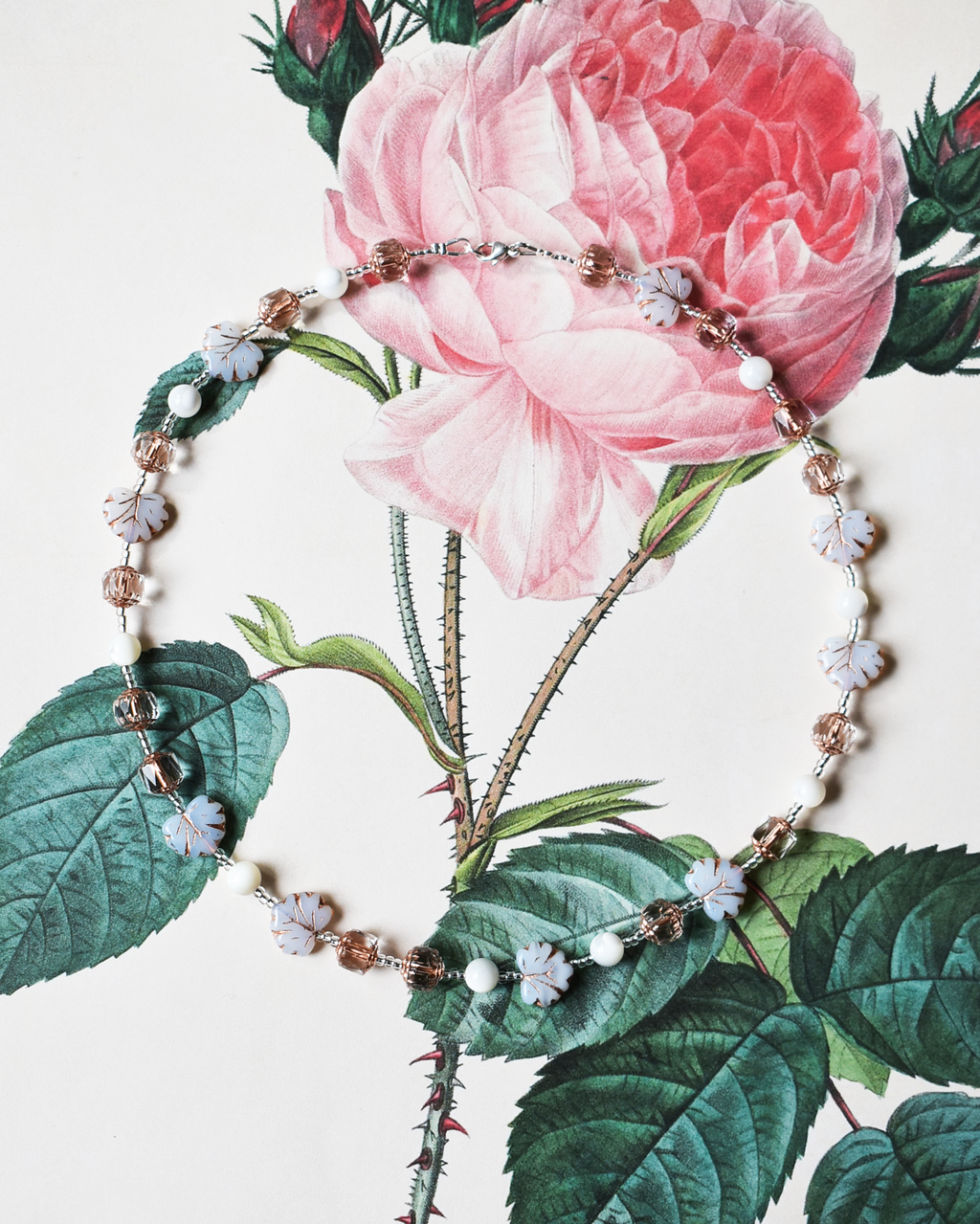 'Rose Garden' Mother of Pearl Bead Necklace