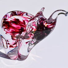 Load image into Gallery viewer, Streaky Pink Twist Glass Elephant
