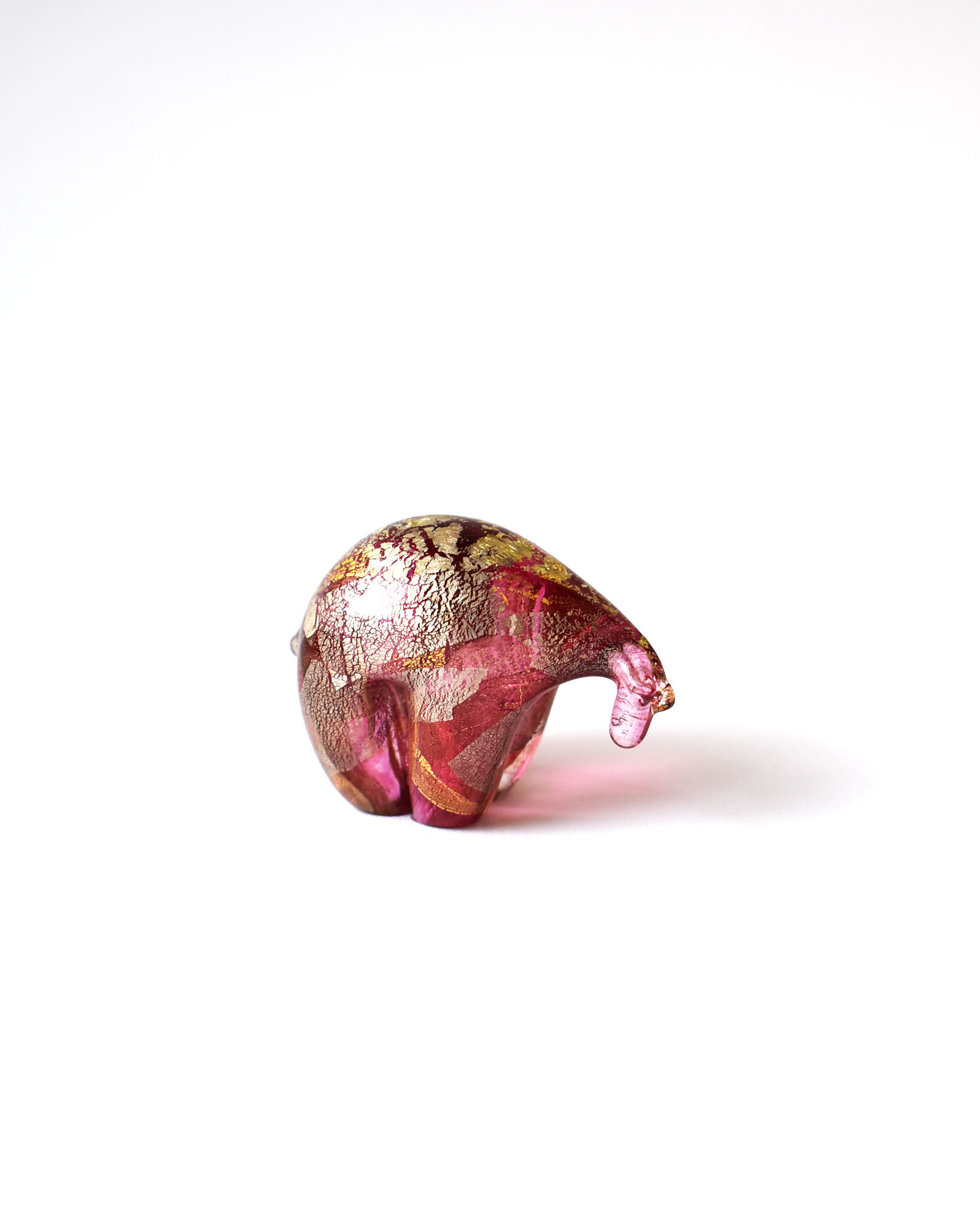 Cranberry Pink Gold & Silver Leaf Polar Bear