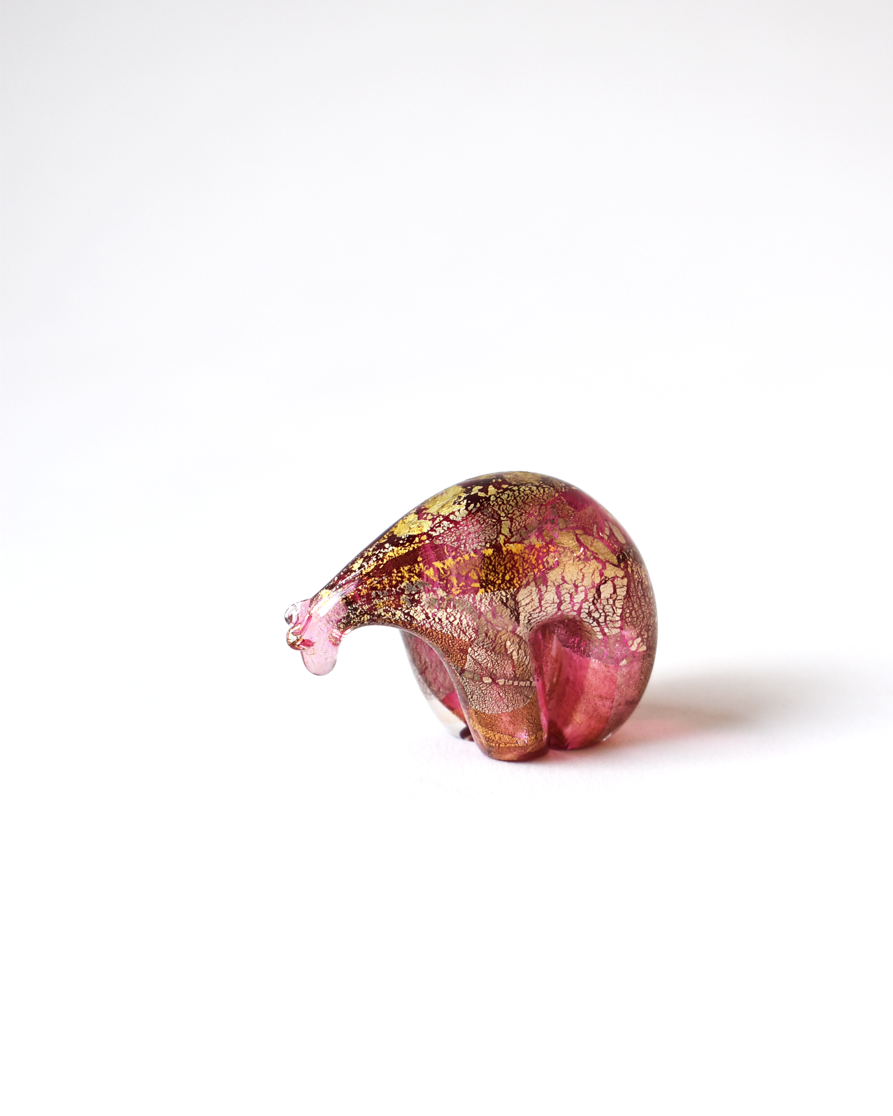 Cranberry Pink Gold & Silver Leaf Polar Bear