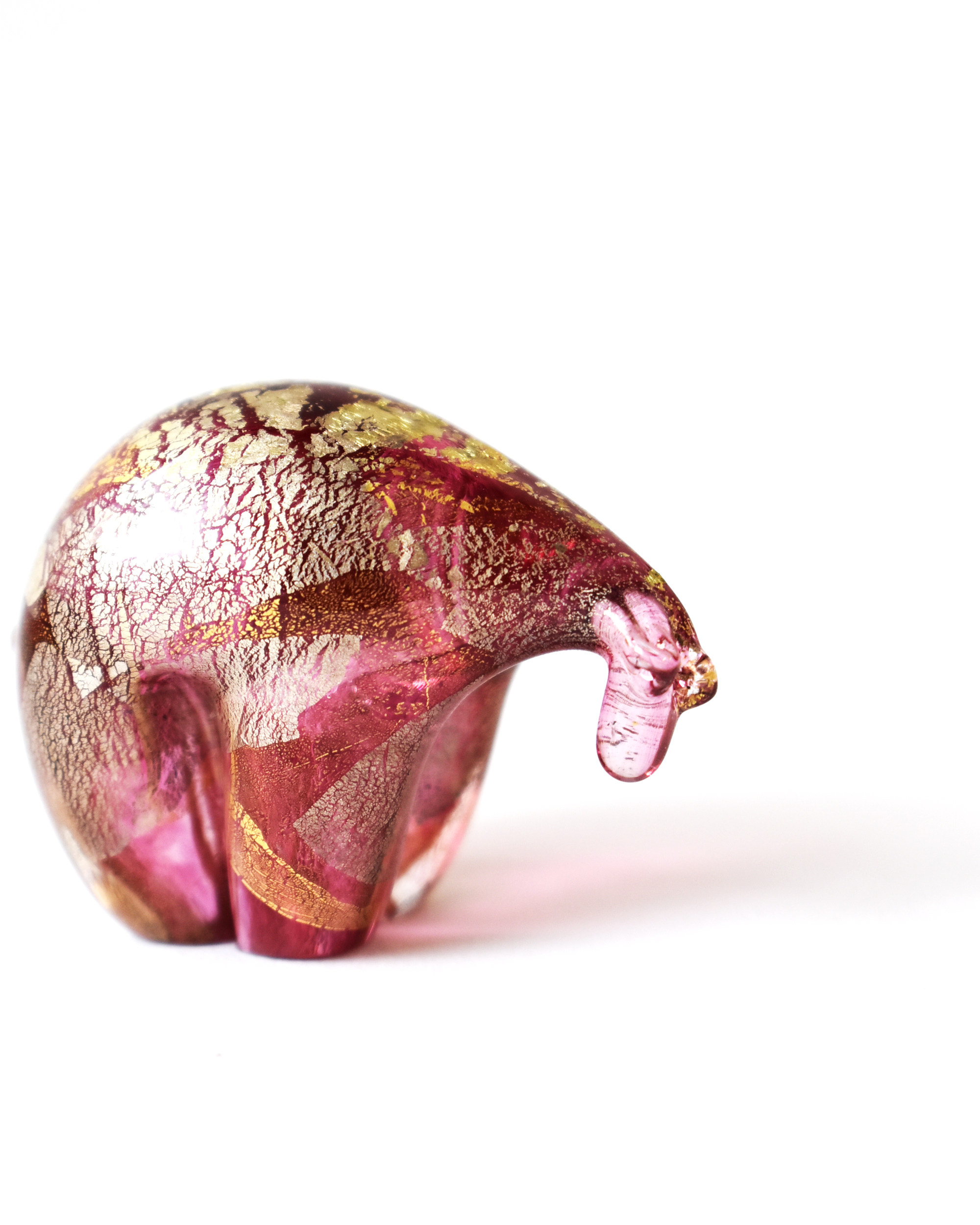 Cranberry Pink Gold & Silver Leaf Polar Bear