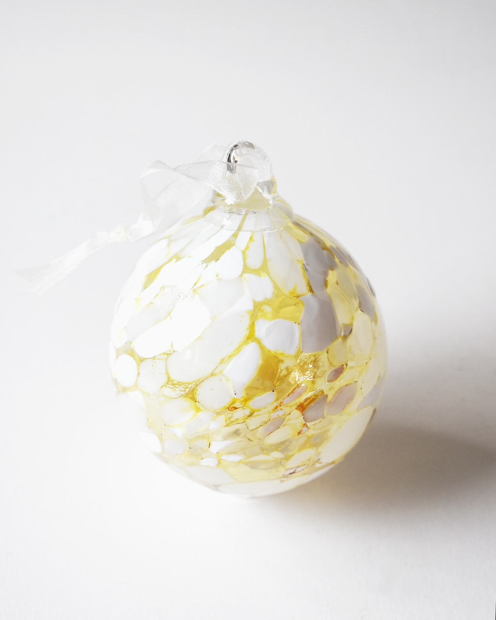 "Pale Sunshine" Confetti Mouthblown Glass Bauble