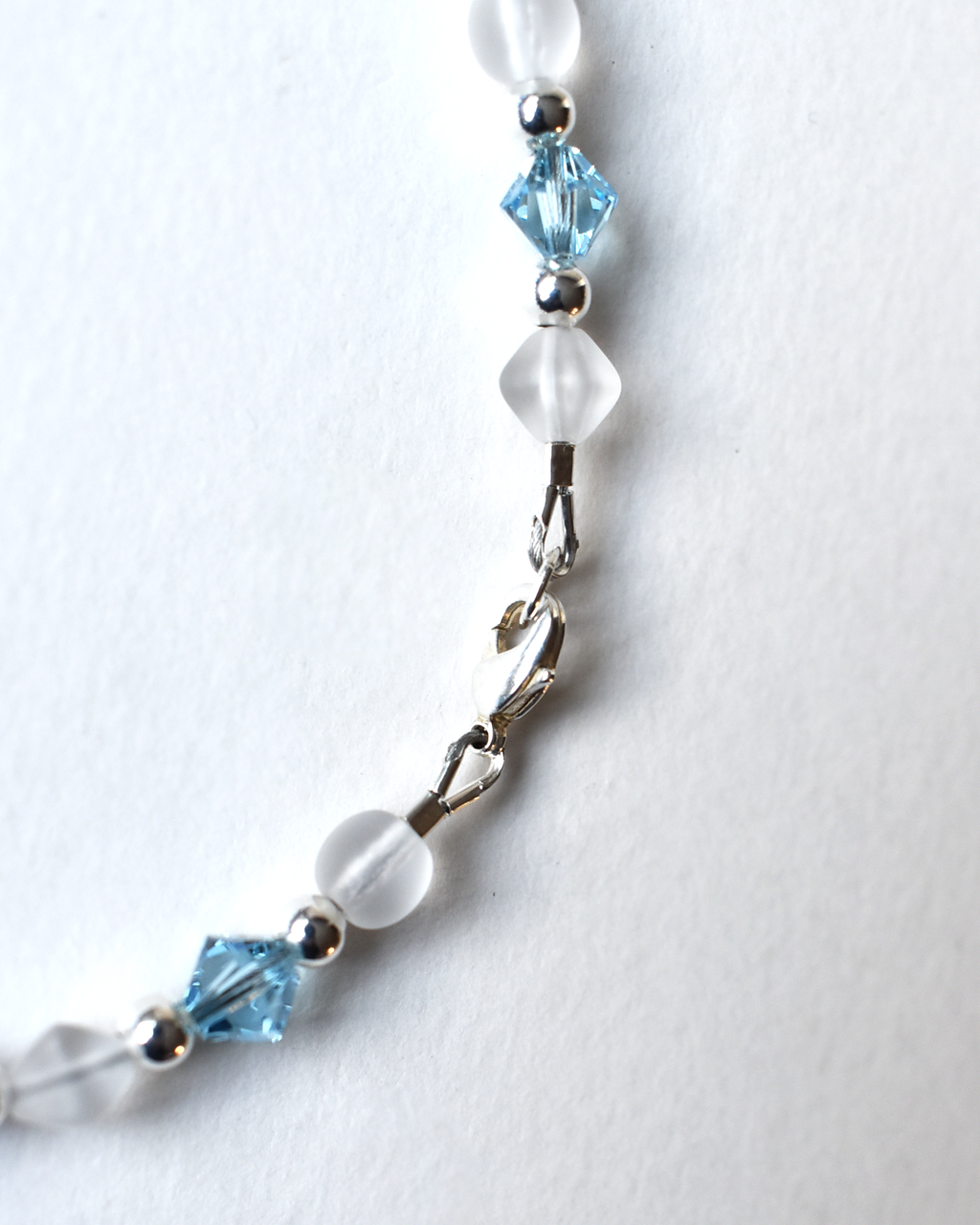 'Frosted Blues' Silver Beaded Bracelet