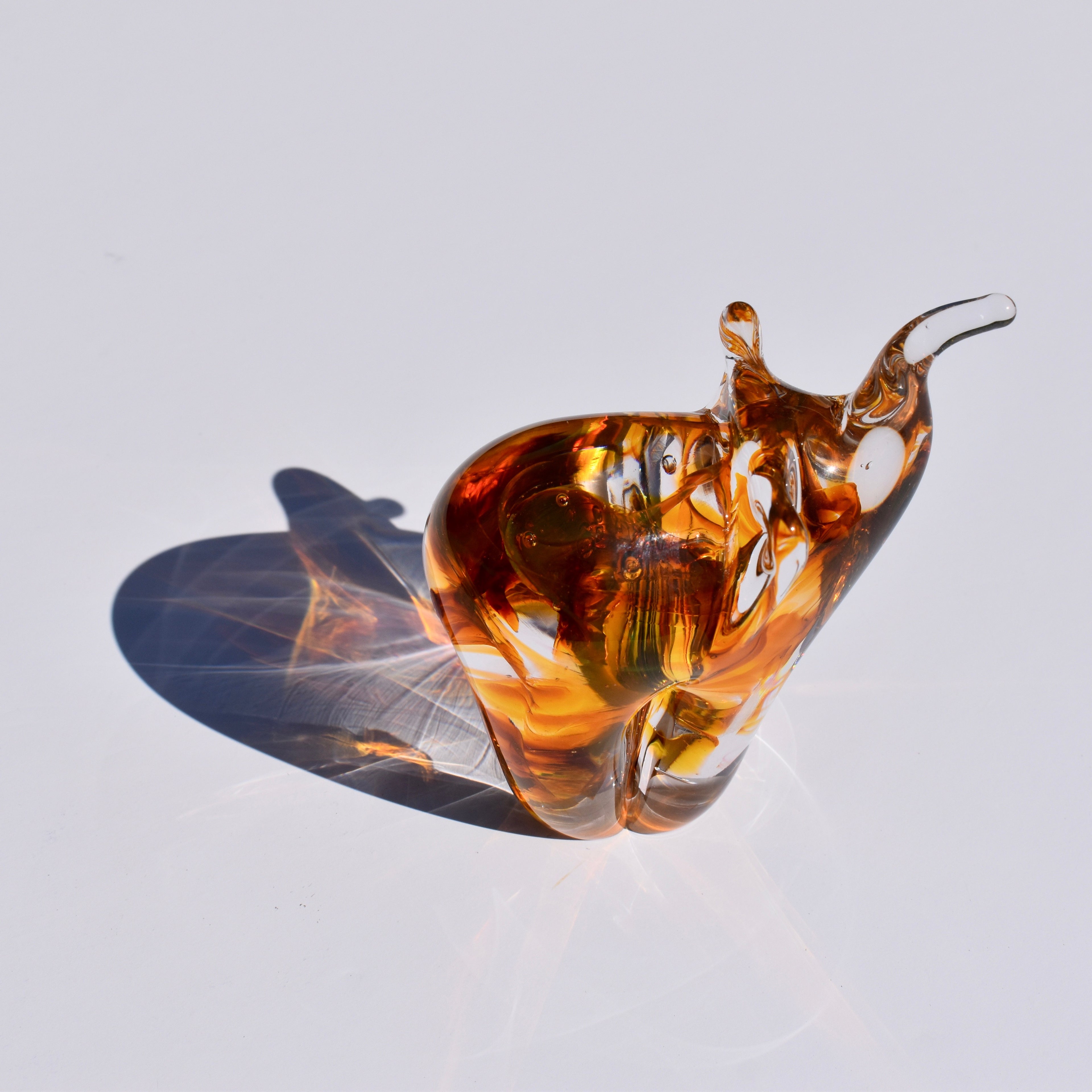 Amber Twist Glass Elephant - Corley Studio Shop