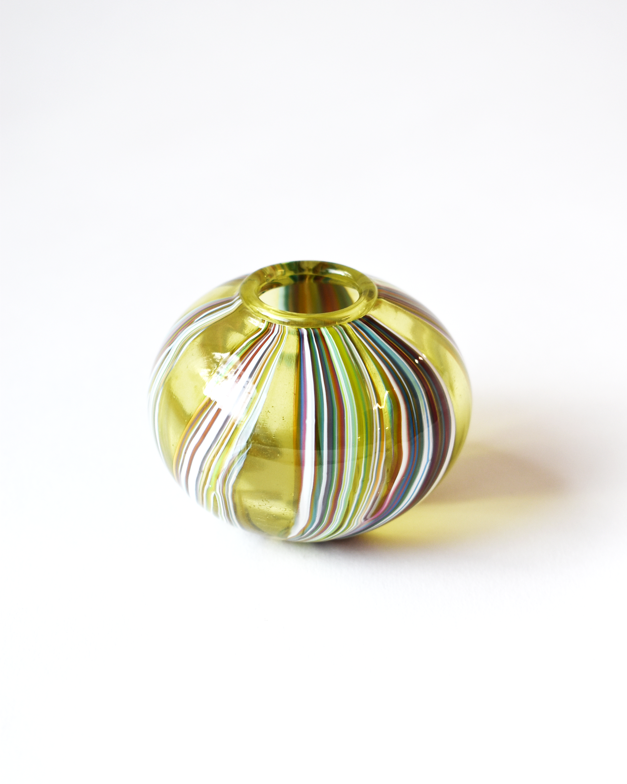 'Coastal Stripe' Glass Sphere Form