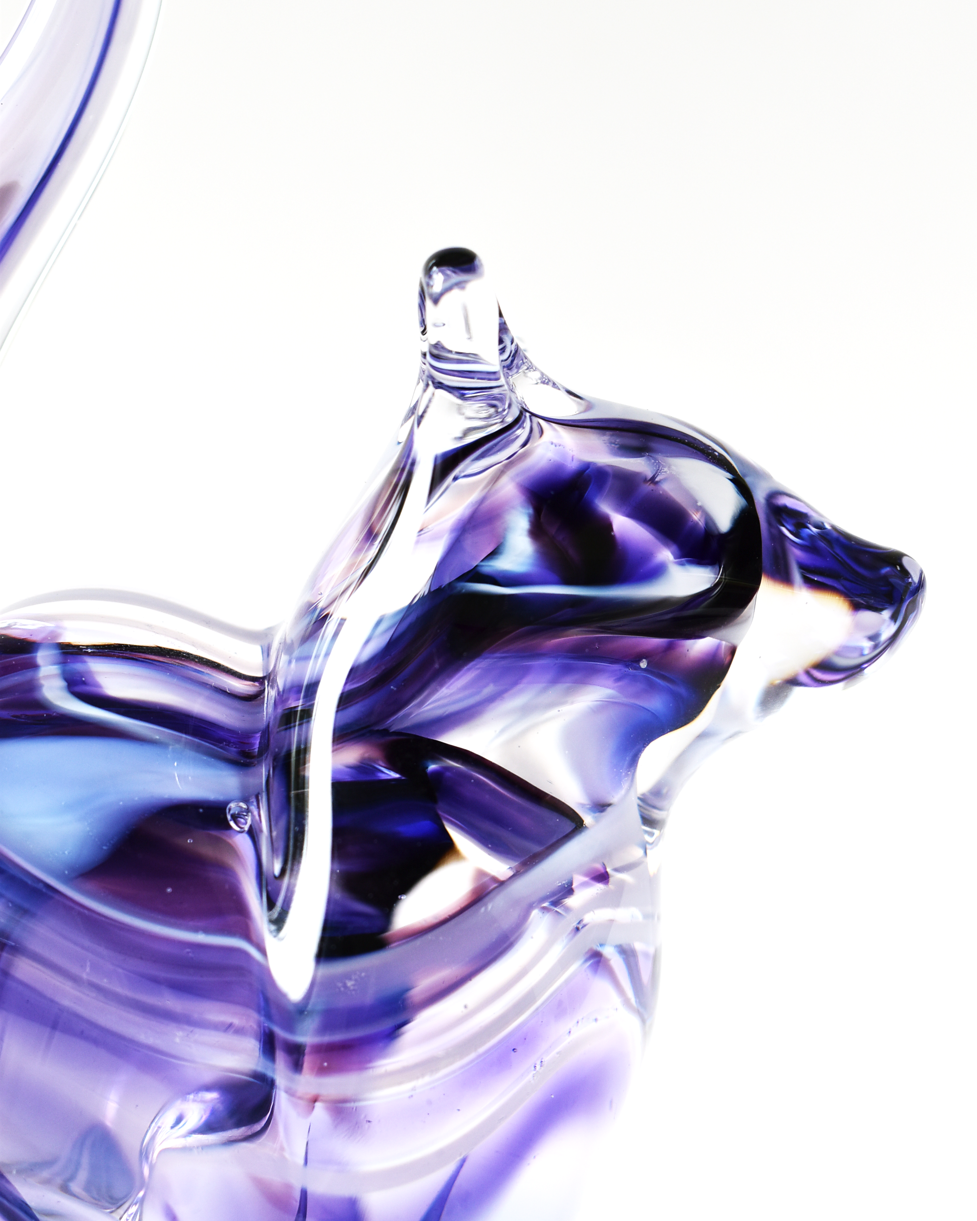 Purple Watercolour Glass Cat (M)