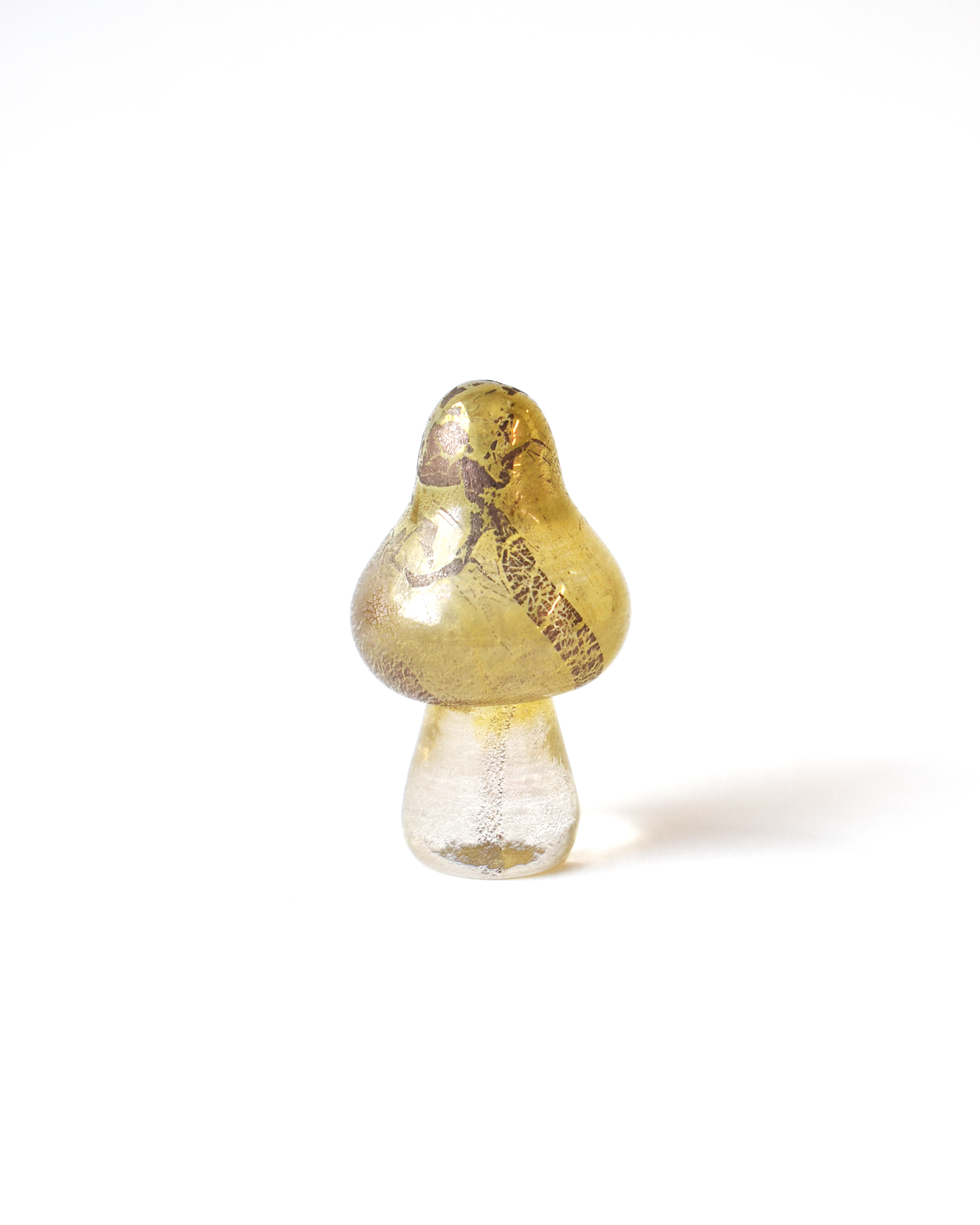 Gold Leaf Blown Glass Mushroom