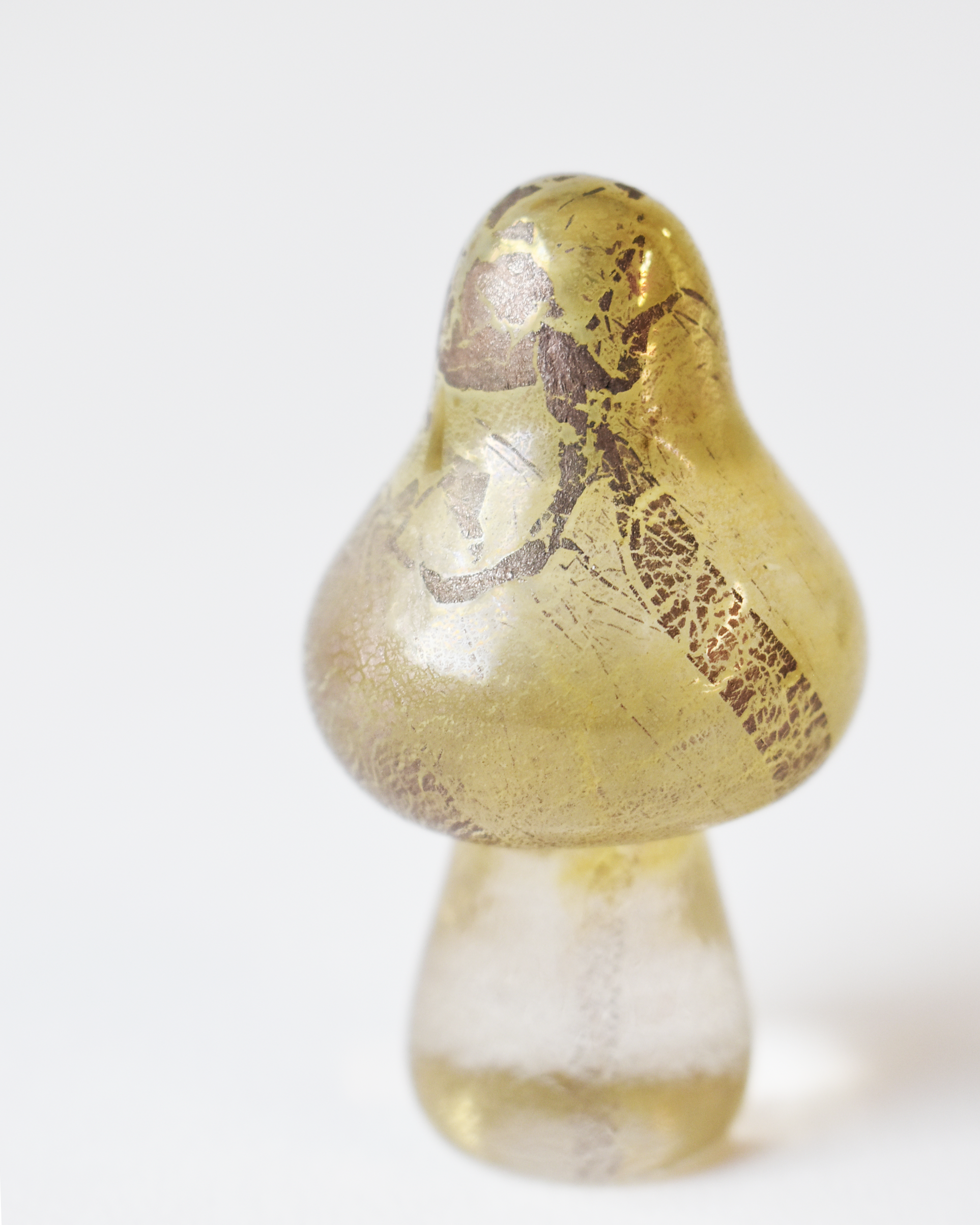 Gold Leaf Blown Glass Mushroom