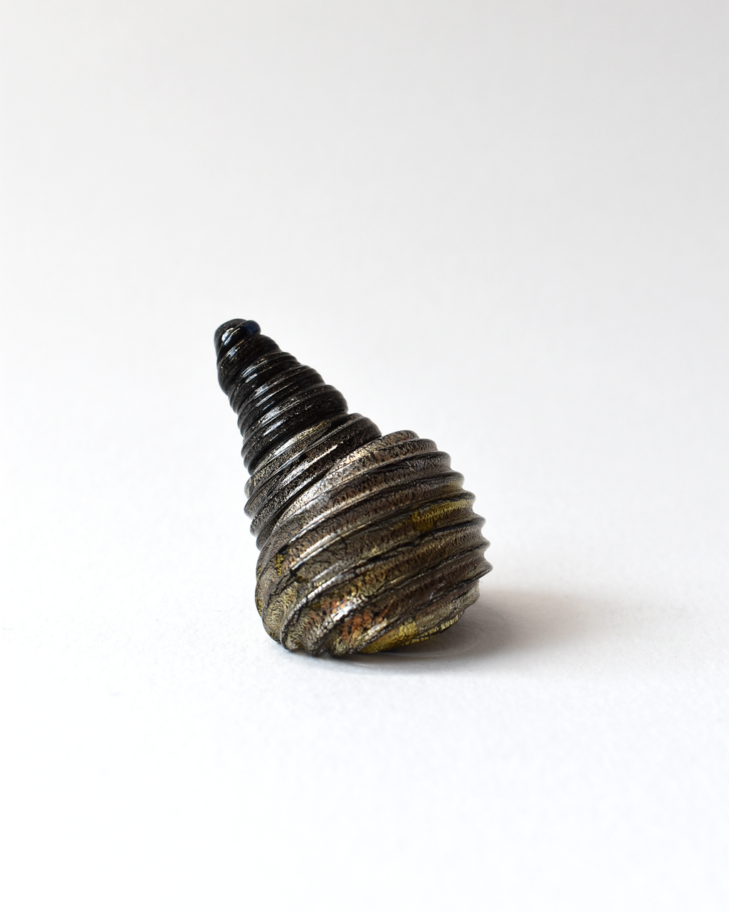 Conical Black & Gold Leaf Glass Shell