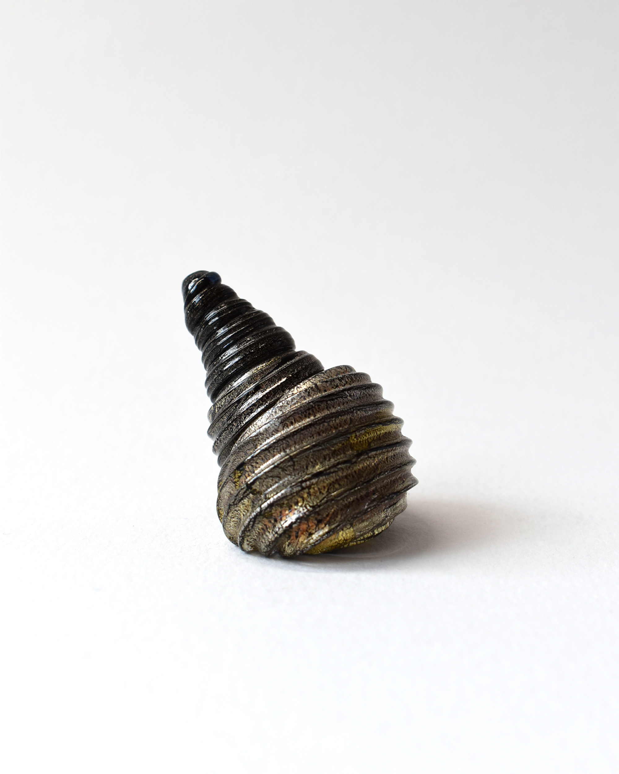 Conical Black & Gold Leaf Glass Shell