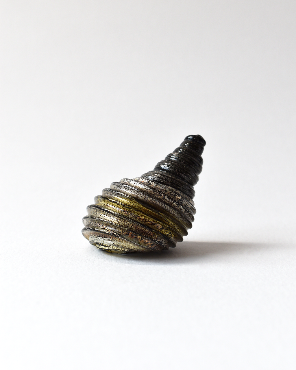 Conical Black & Gold Leaf Glass Shell