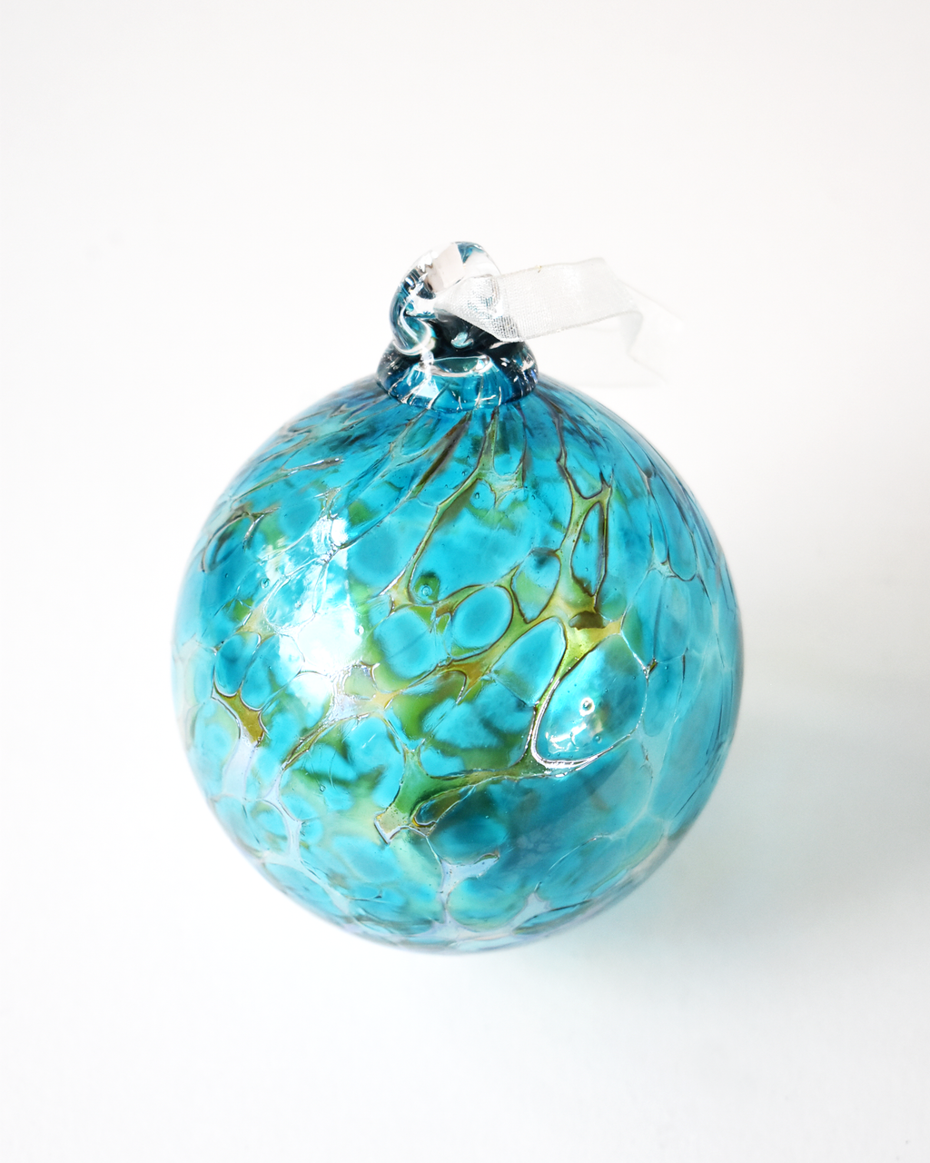 "Aqua Lagoon" Confetti Mouthblown Bauble