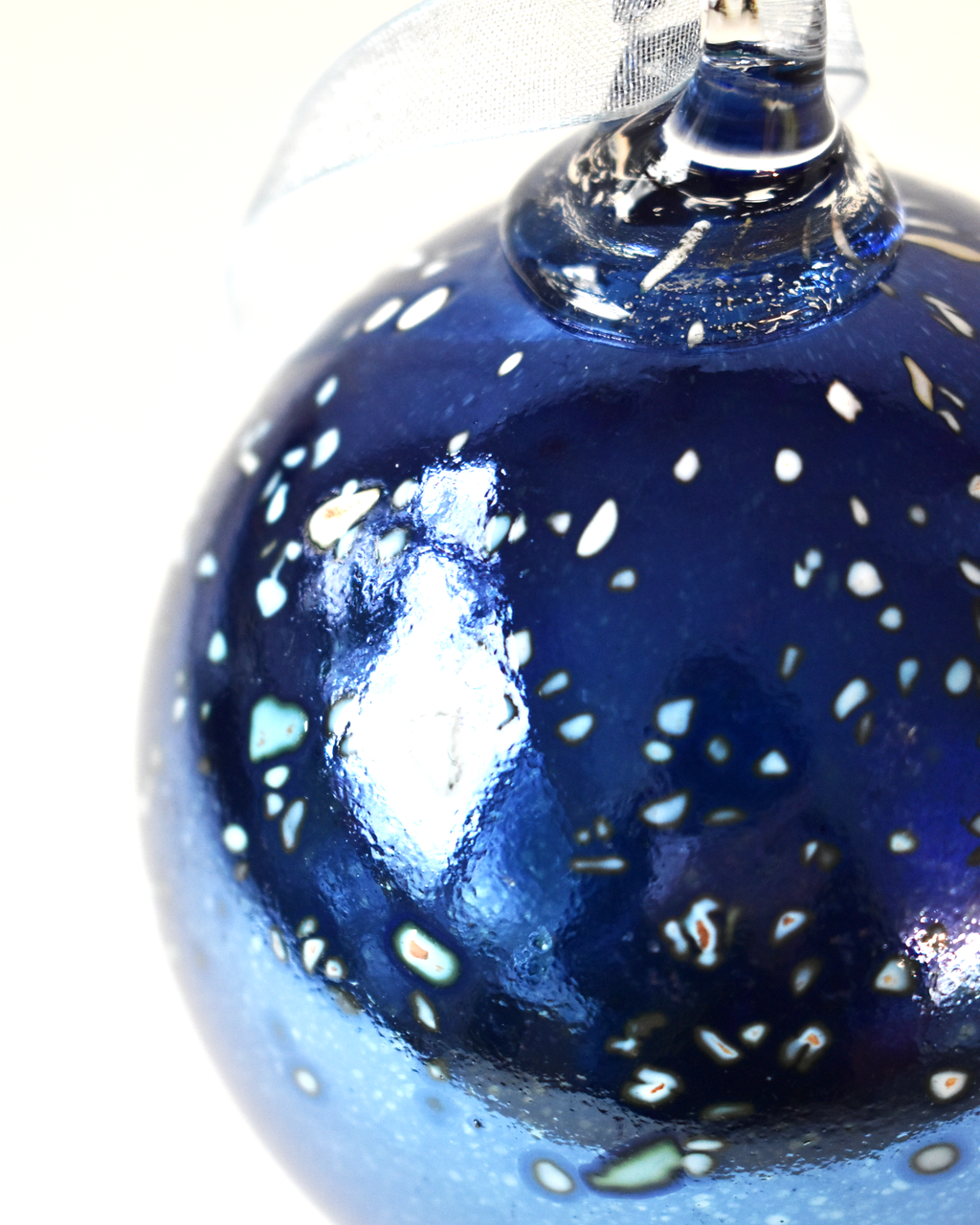 Metallic "Midnight Flurry" Mouthblown Glass Bauble