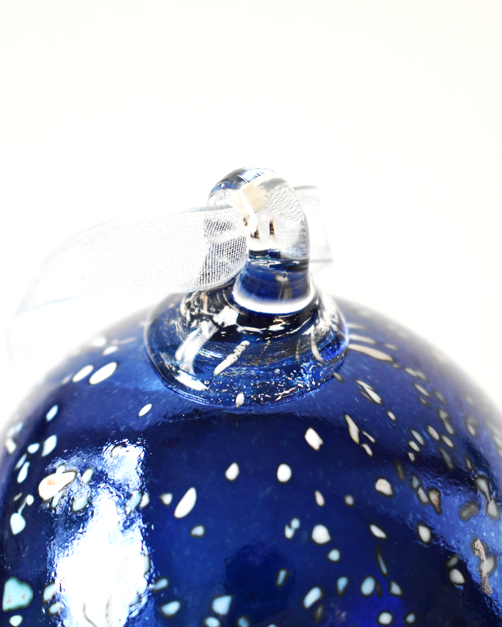 Metallic "Midnight Flurry" Mouthblown Glass Bauble