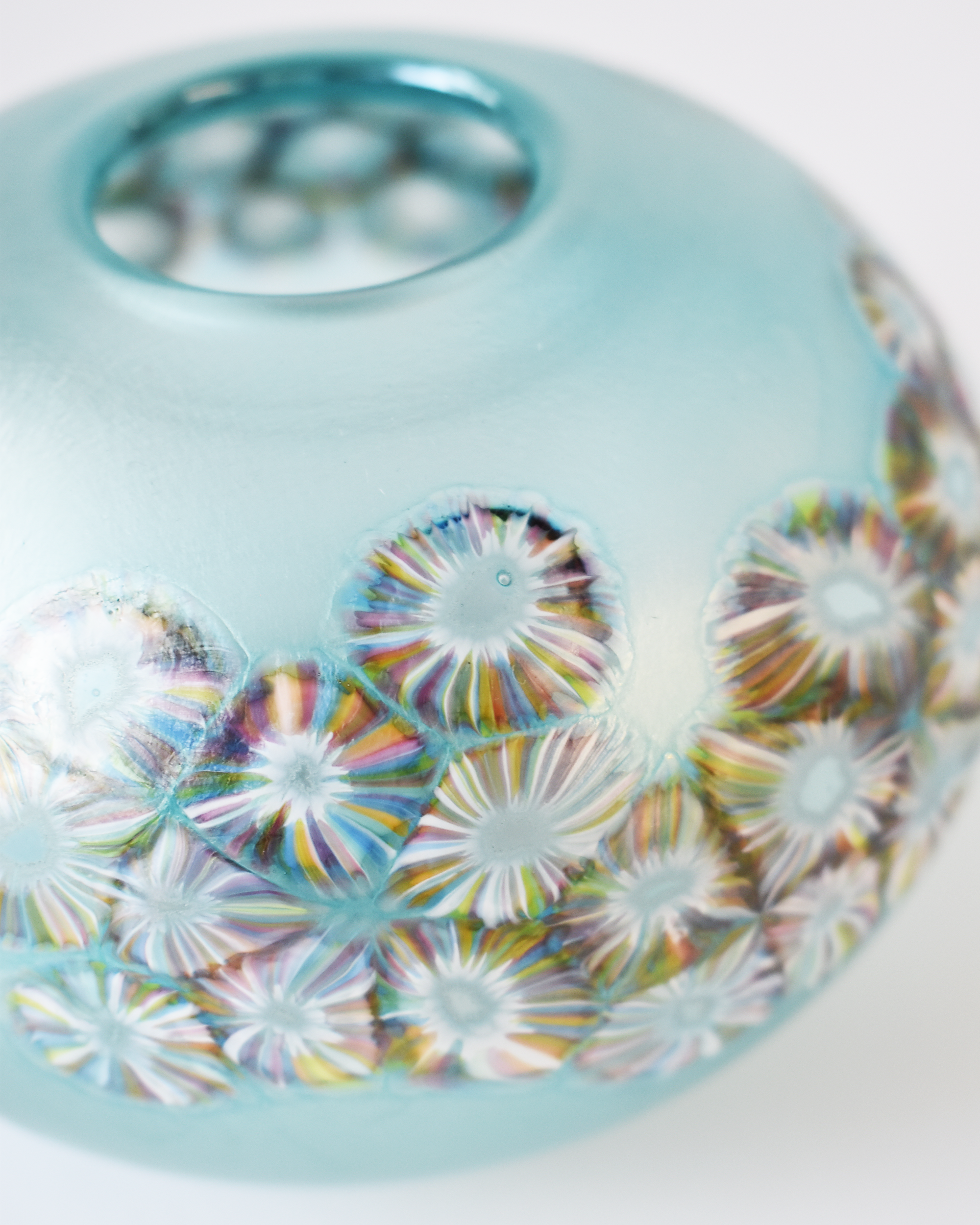 Soft Iridescent Blue Flotsam Sphere Form