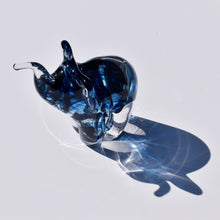 Load image into Gallery viewer, Dark Blue Glass Elephant
