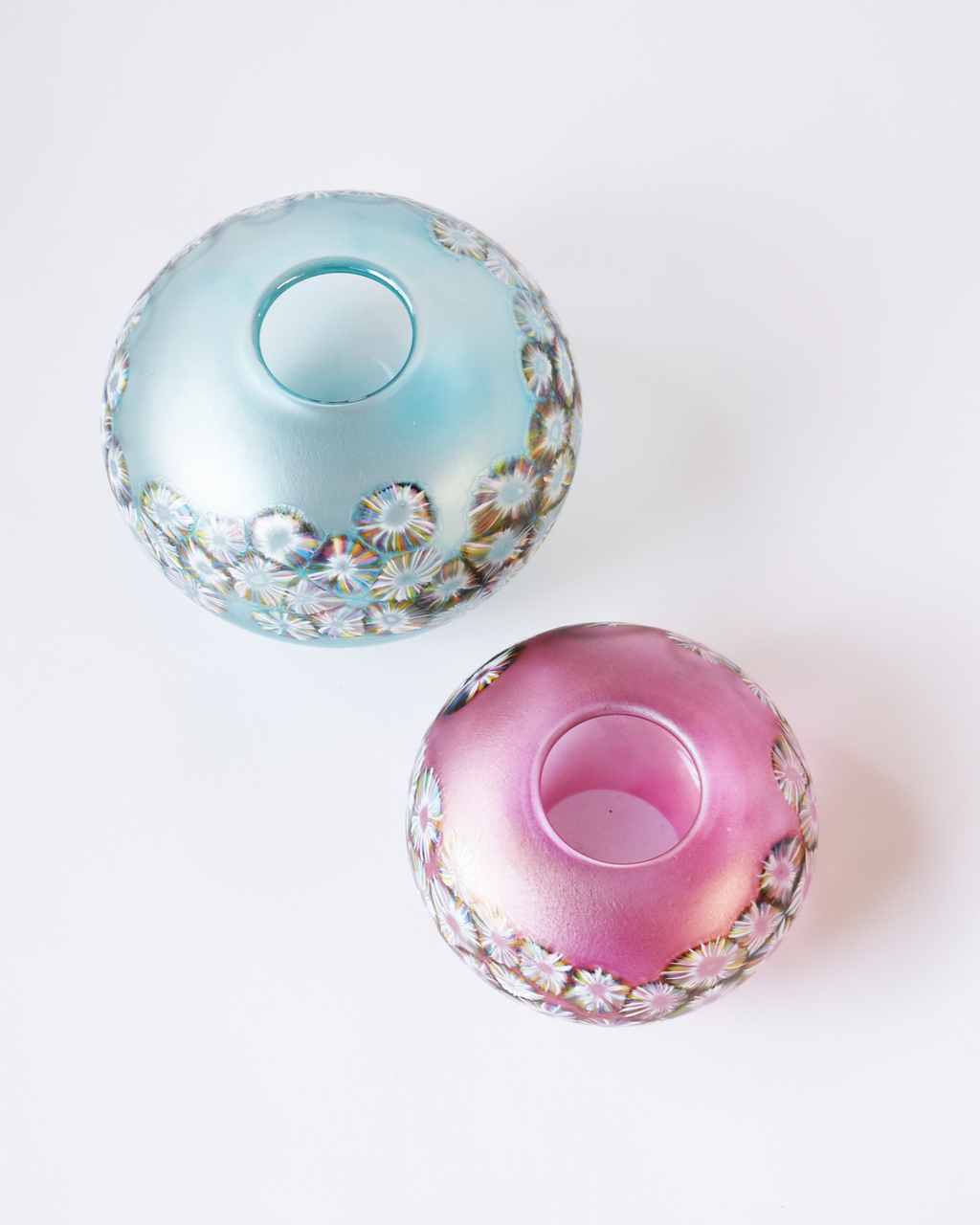 Vibrant Iridescent Pink Flotsam Sphere Form