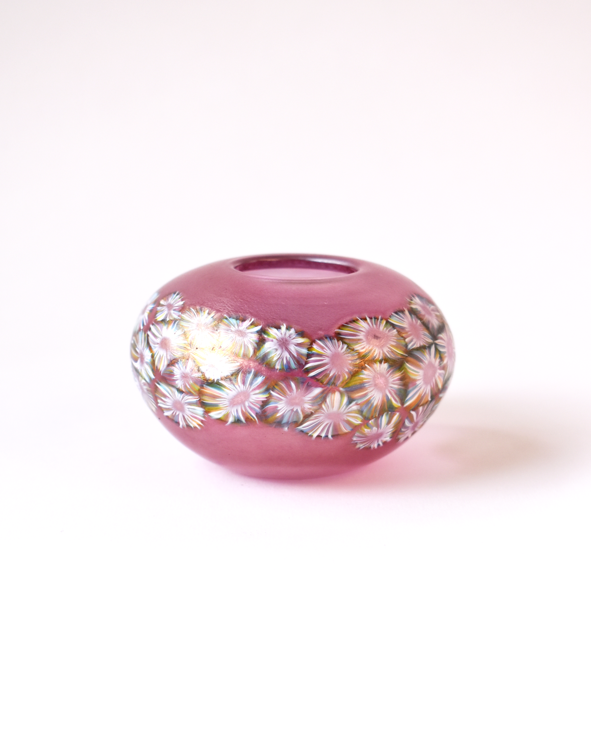 Vibrant Iridescent Pink Flotsam Sphere Form