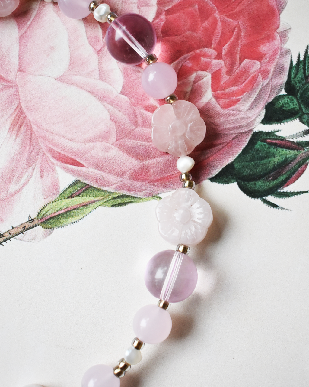 'Rose Garden' Flower Toggle Bead Necklace
