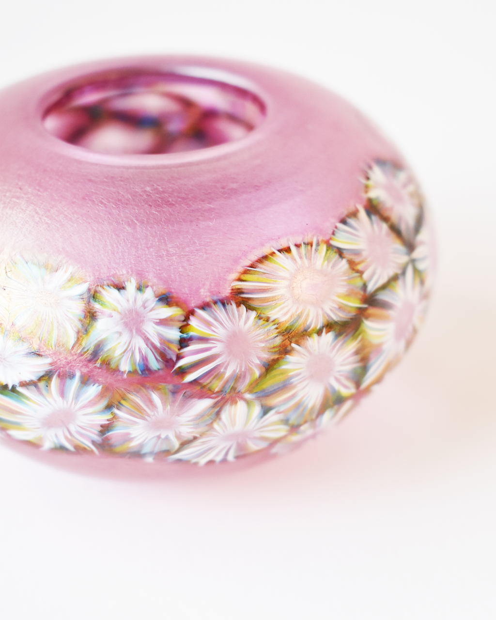 Vibrant Iridescent Pink Flotsam Sphere Form
