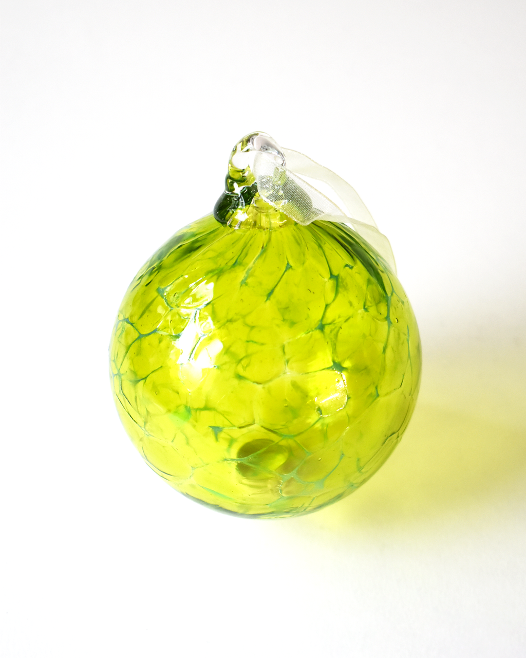 "Luminous Lime" Confetti Mouthblown Bauble