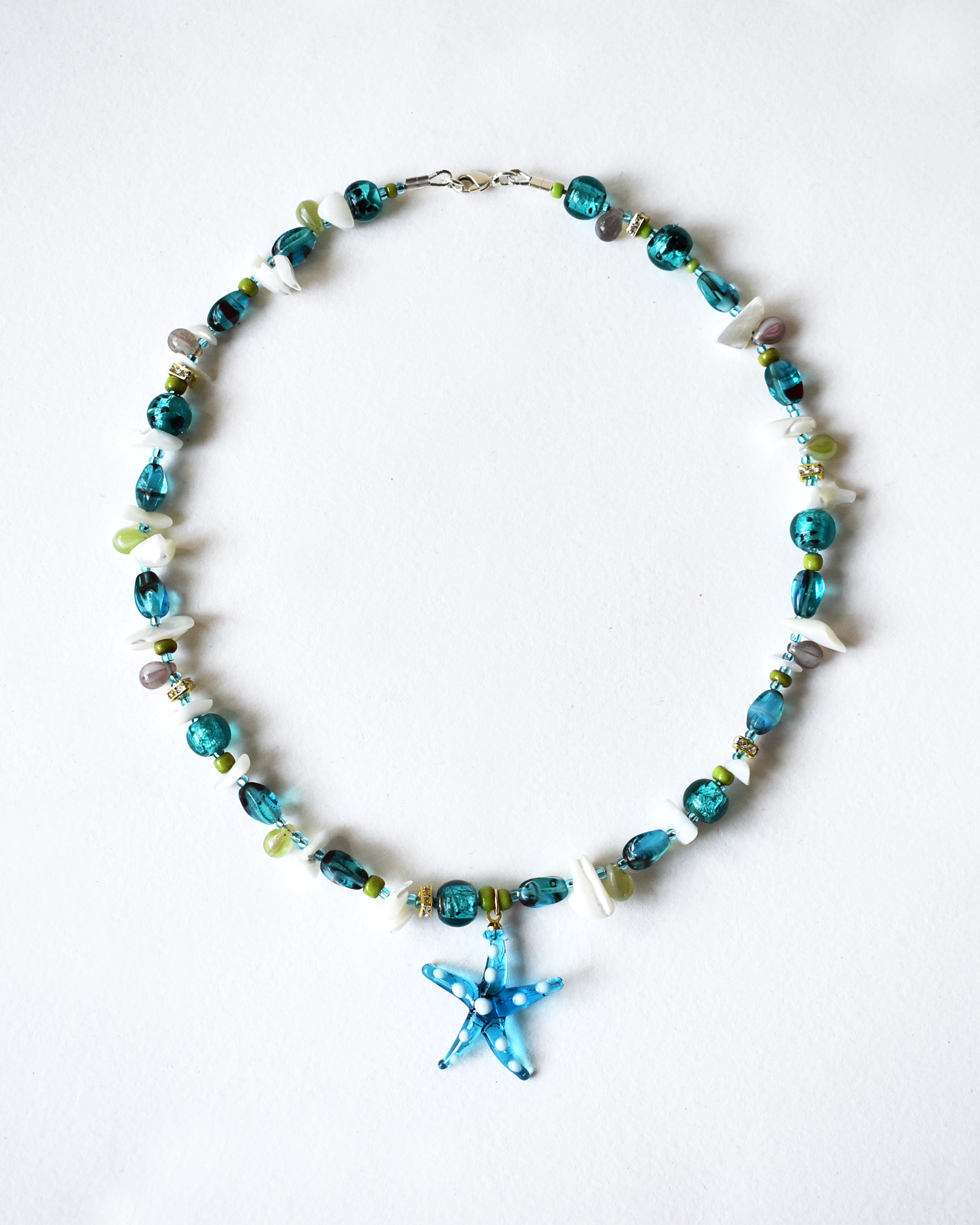 Mother of Pearl Murano Glass Necklace