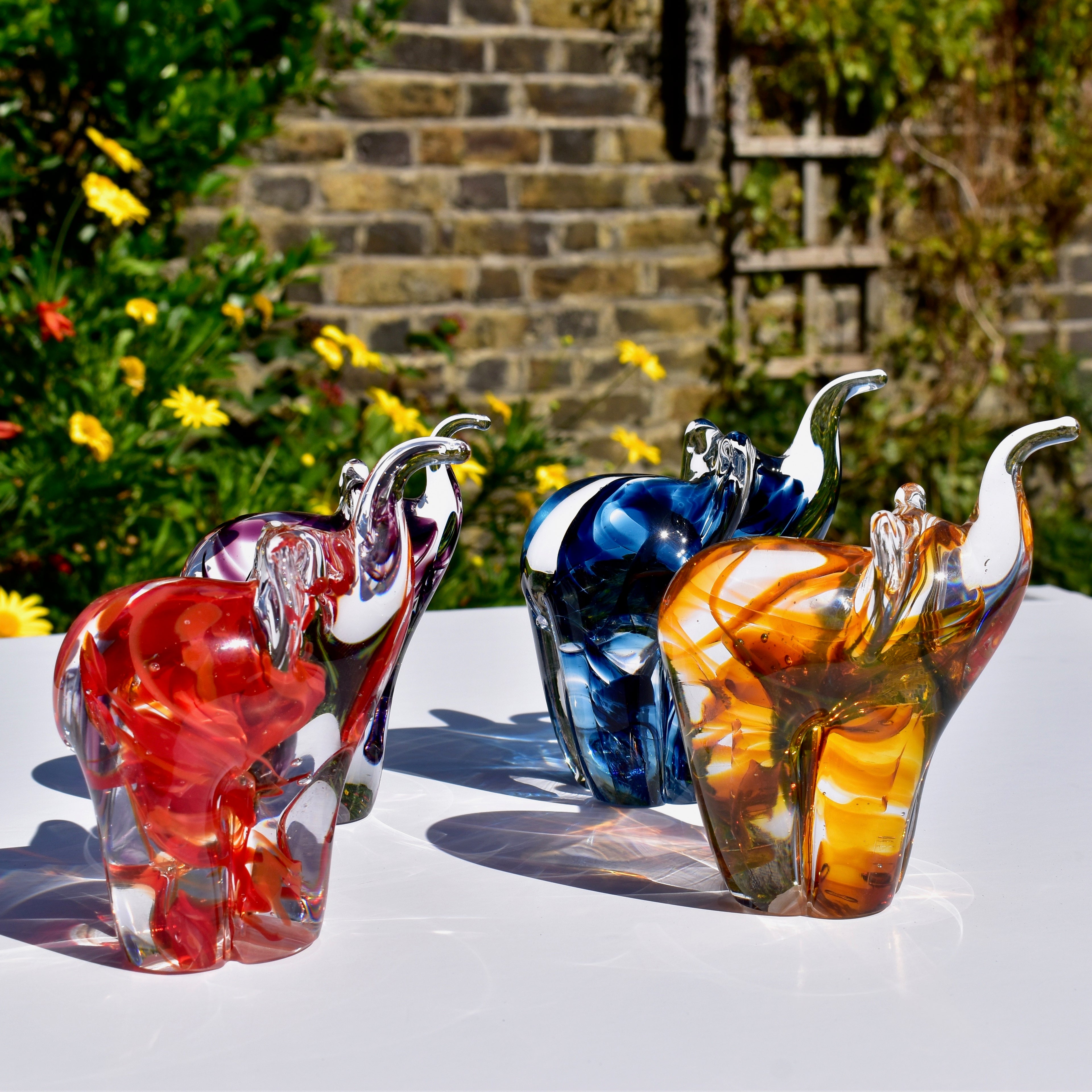 Amber Twist Glass Elephant - Corley Studio Shop