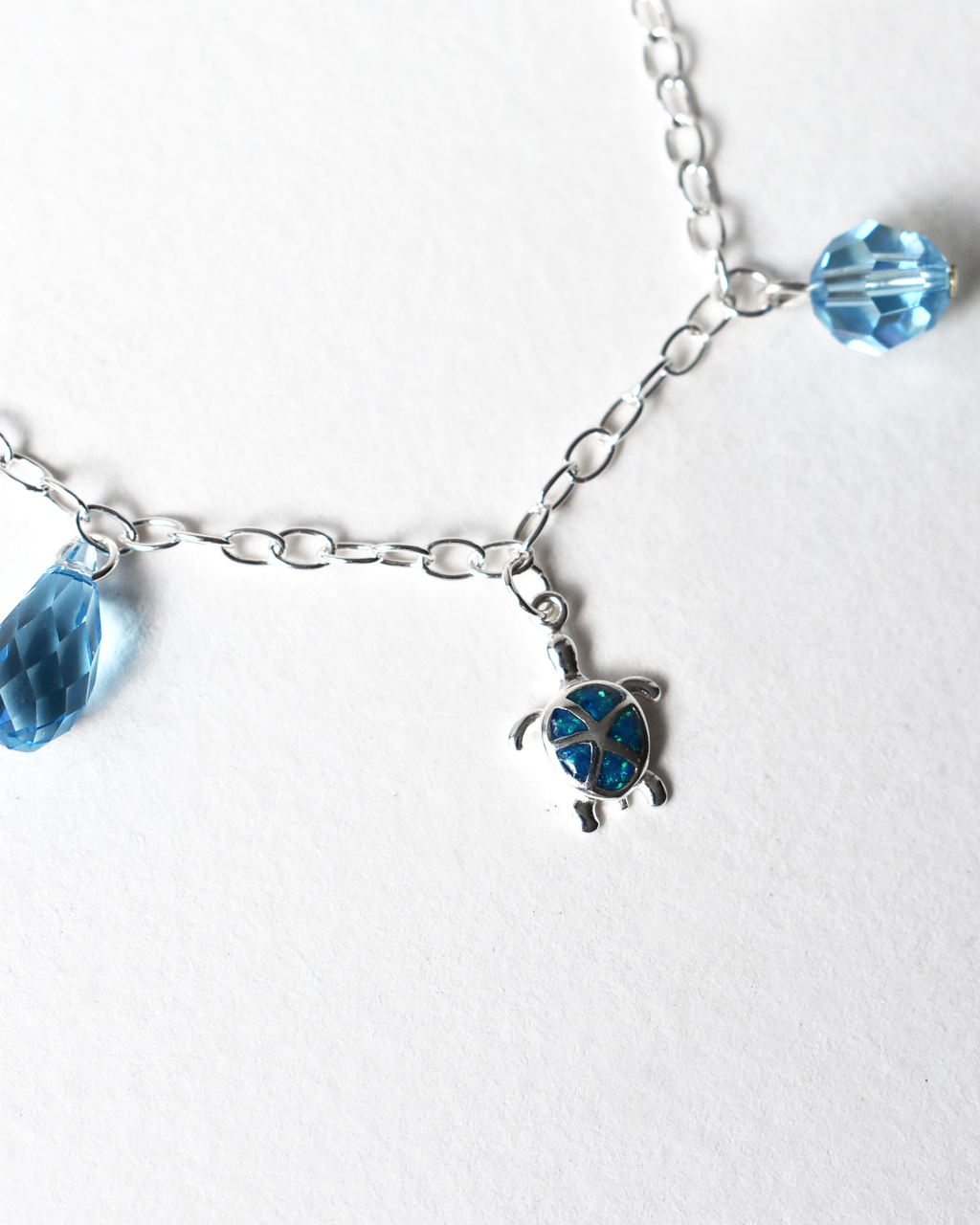Sea Turtle Crystal Charm Bracelet