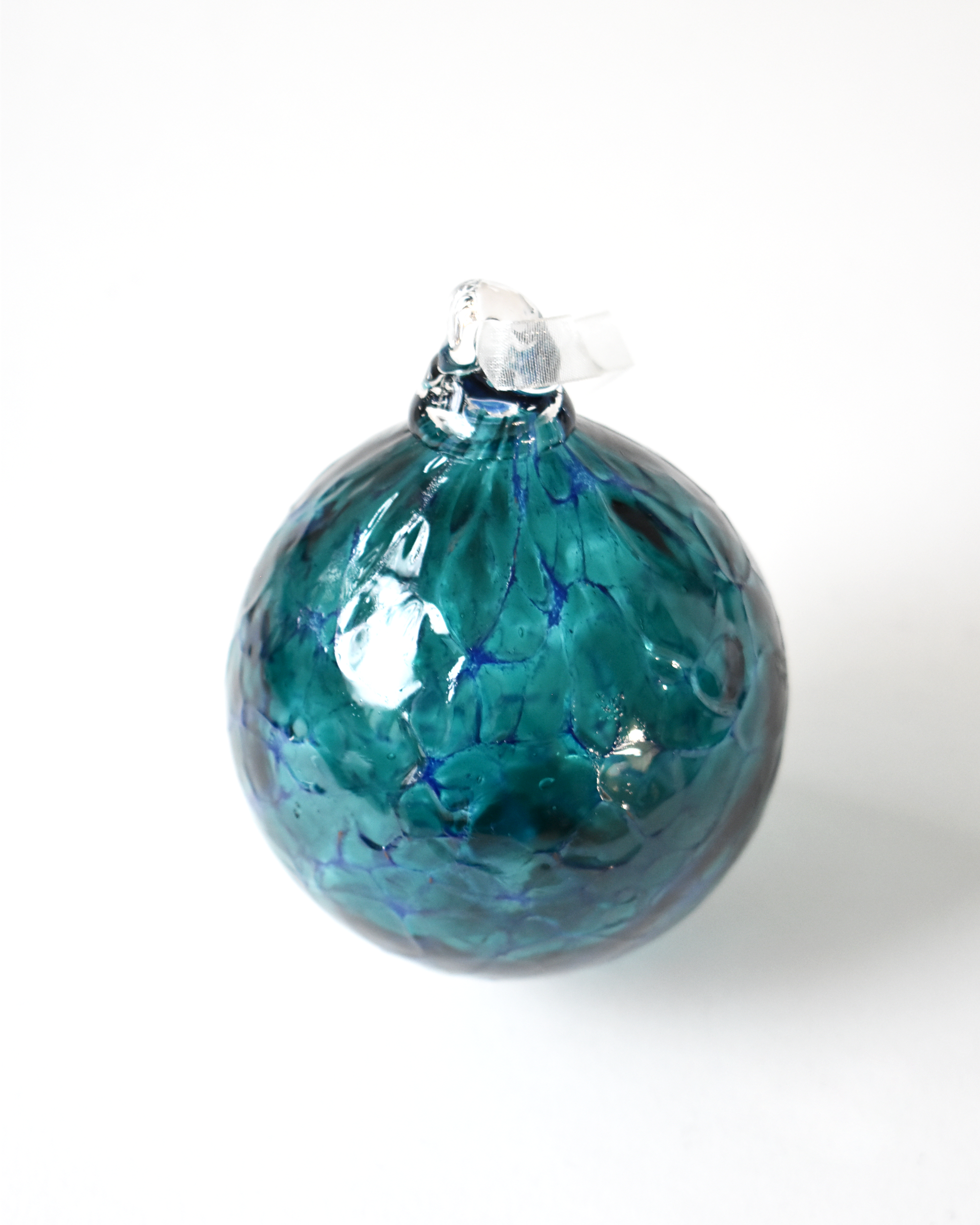 "Tidal Teal" Confetti Mouthblown Bauble