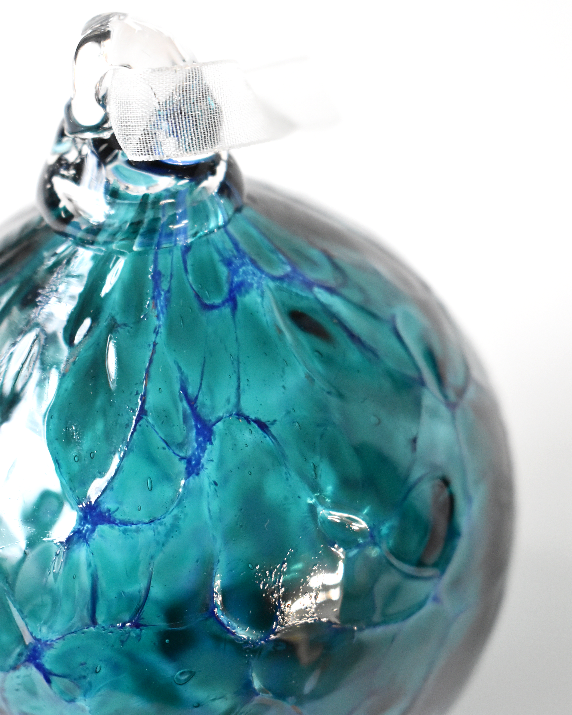 "Tidal Teal" Confetti Mouthblown Bauble