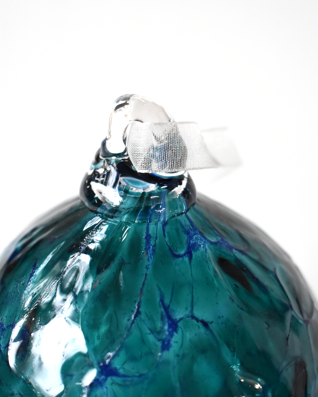 "Tidal Teal" Confetti Mouthblown Bauble
