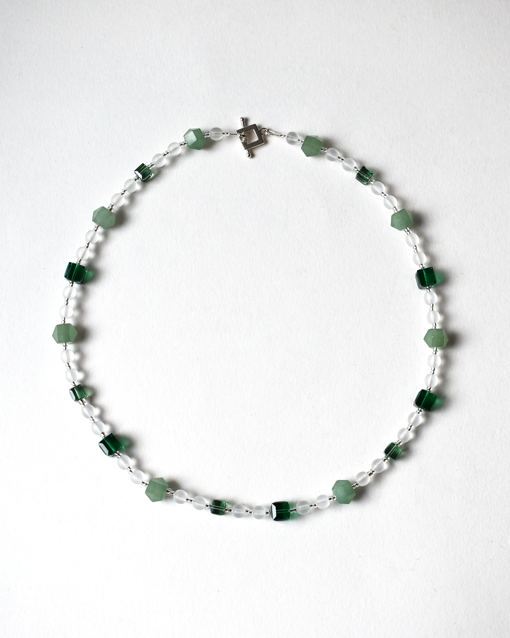 Green Jade Crystal Beaded Necklace