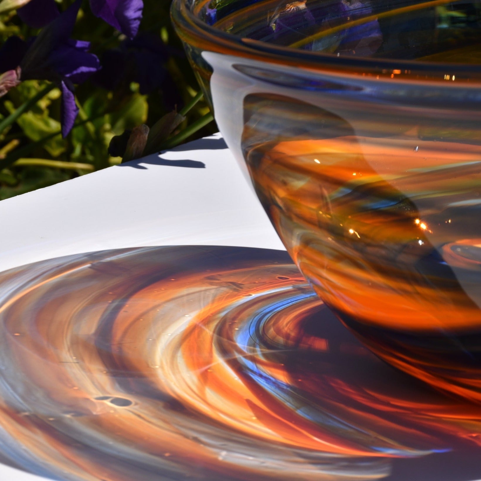 Autumn Tones Glass Bowl - Corley Studio Shop