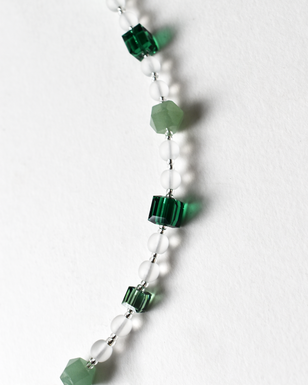 Green Jade Crystal Beaded Necklace