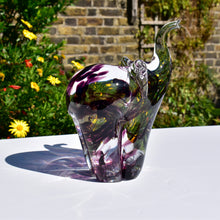 Load image into Gallery viewer, Purple Twist Glass Elephant
