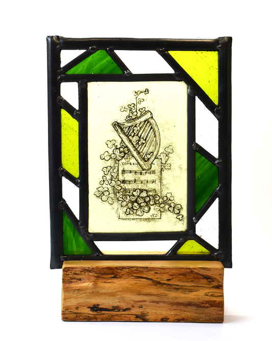 'Celtic Harp' - Stained Glass Panel