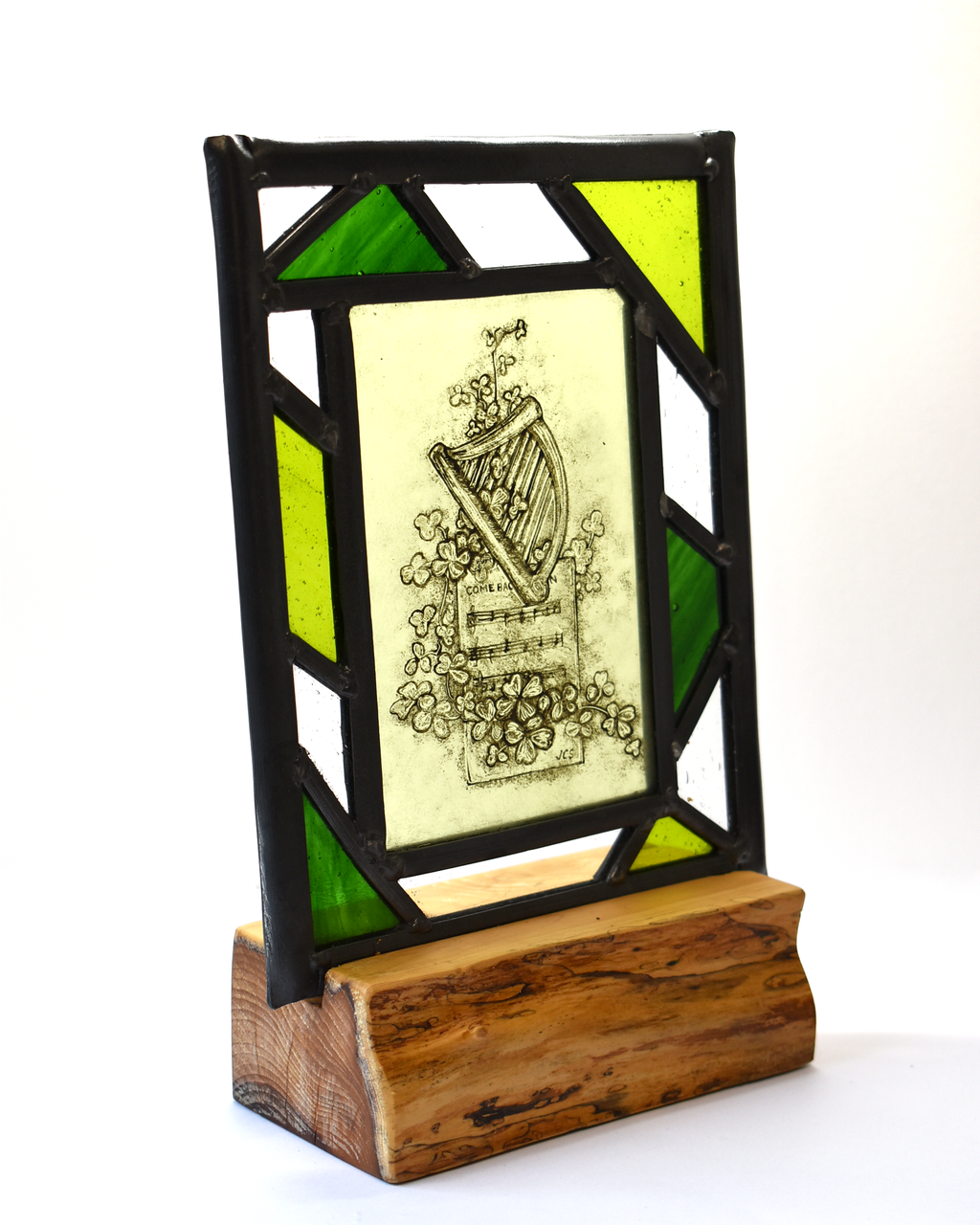 'Celtic Harp' - Stained Glass Panel
