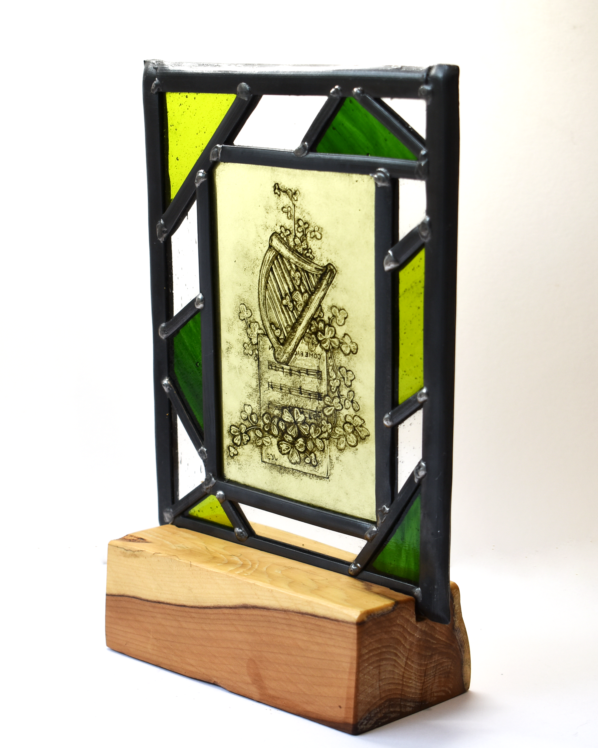 'Celtic Harp' - Stained Glass Panel