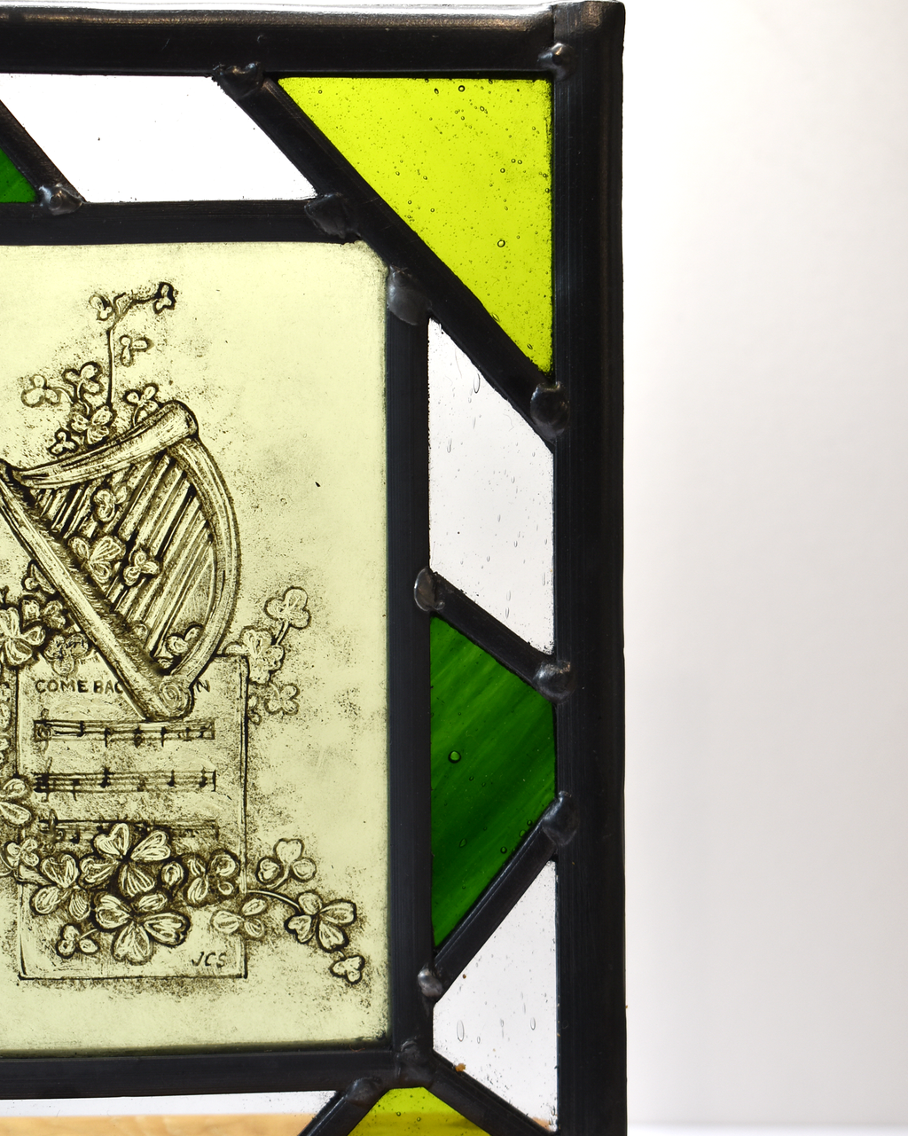 'Celtic Harp' - Stained Glass Panel