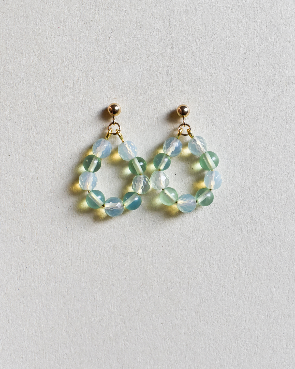 'Seafoam' Beaded Hoop Earrings