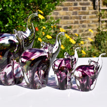 Load image into Gallery viewer, Purple Twist Glass Elephant
