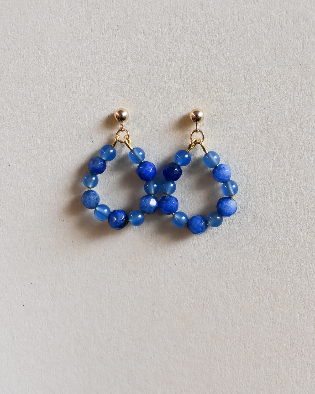 'Cobalt' Beaded Hoop Earrings