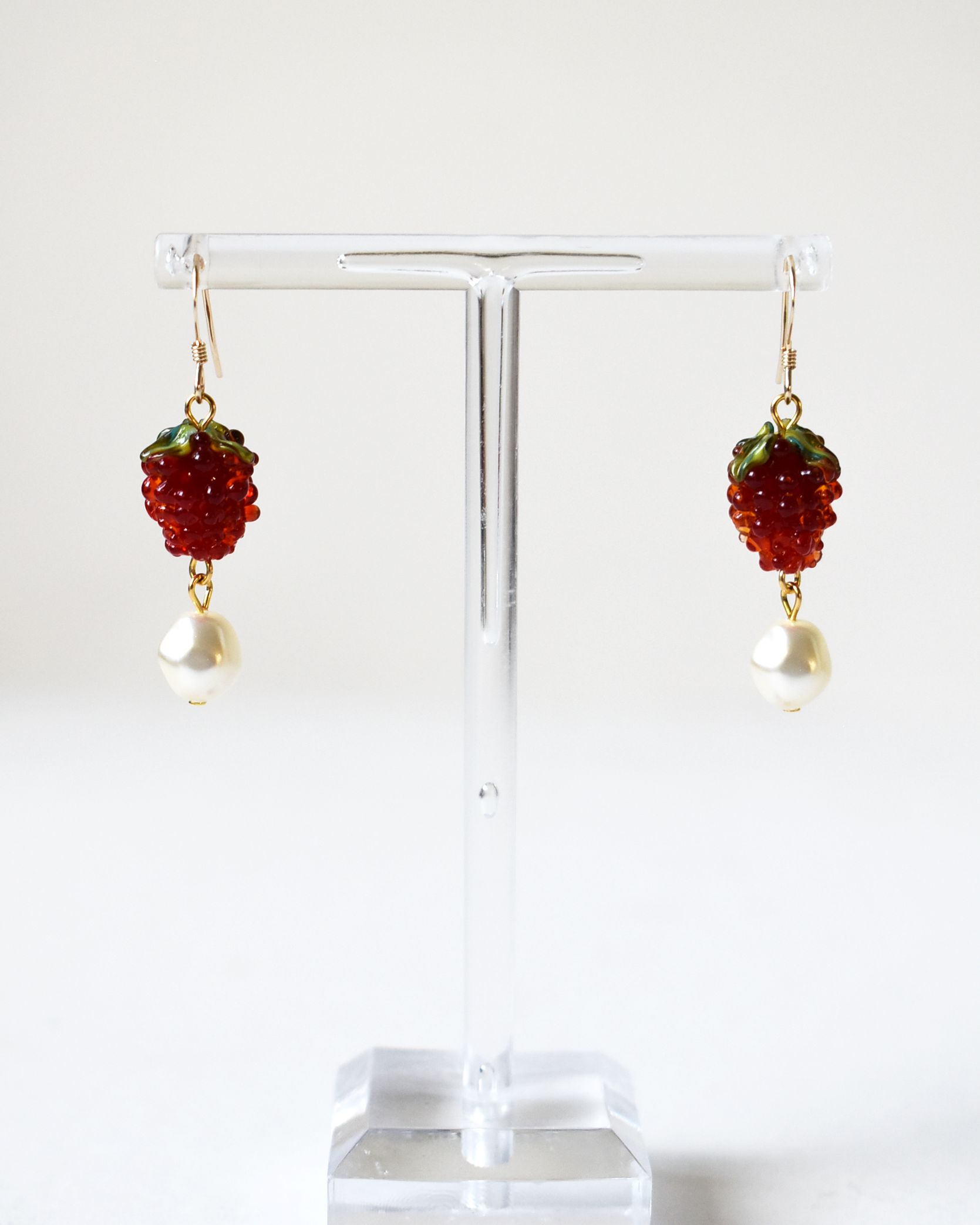 'Raspberries & Cream' Hook Earrings