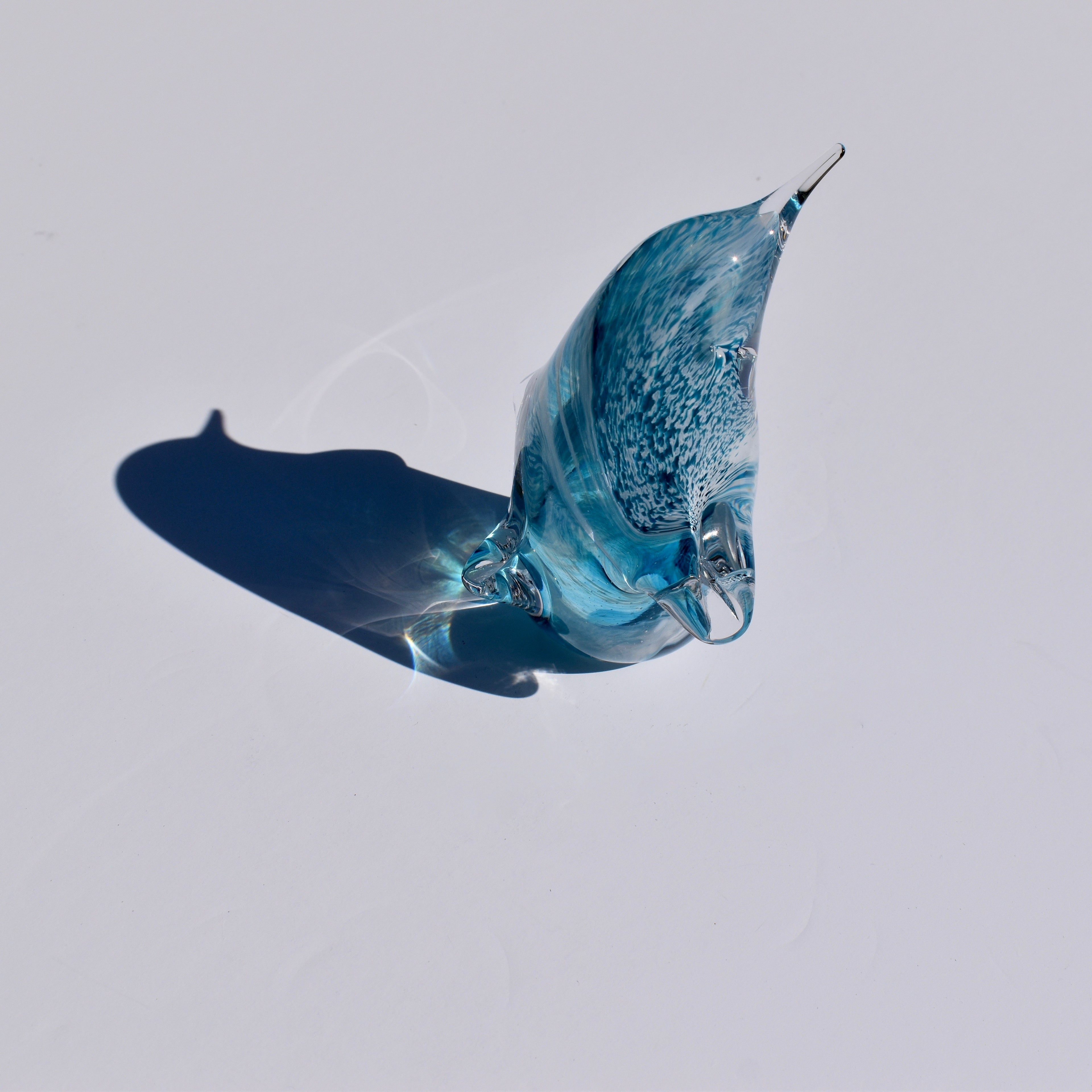Aqua Blue Twist Glass Penguin - Corley Studio Shop