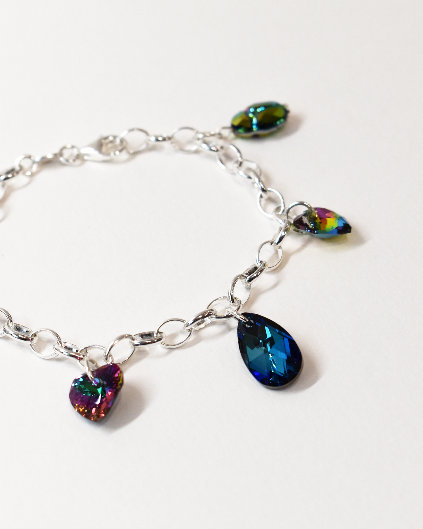 Colourful & Iridescent Crystal Charm Bracelet